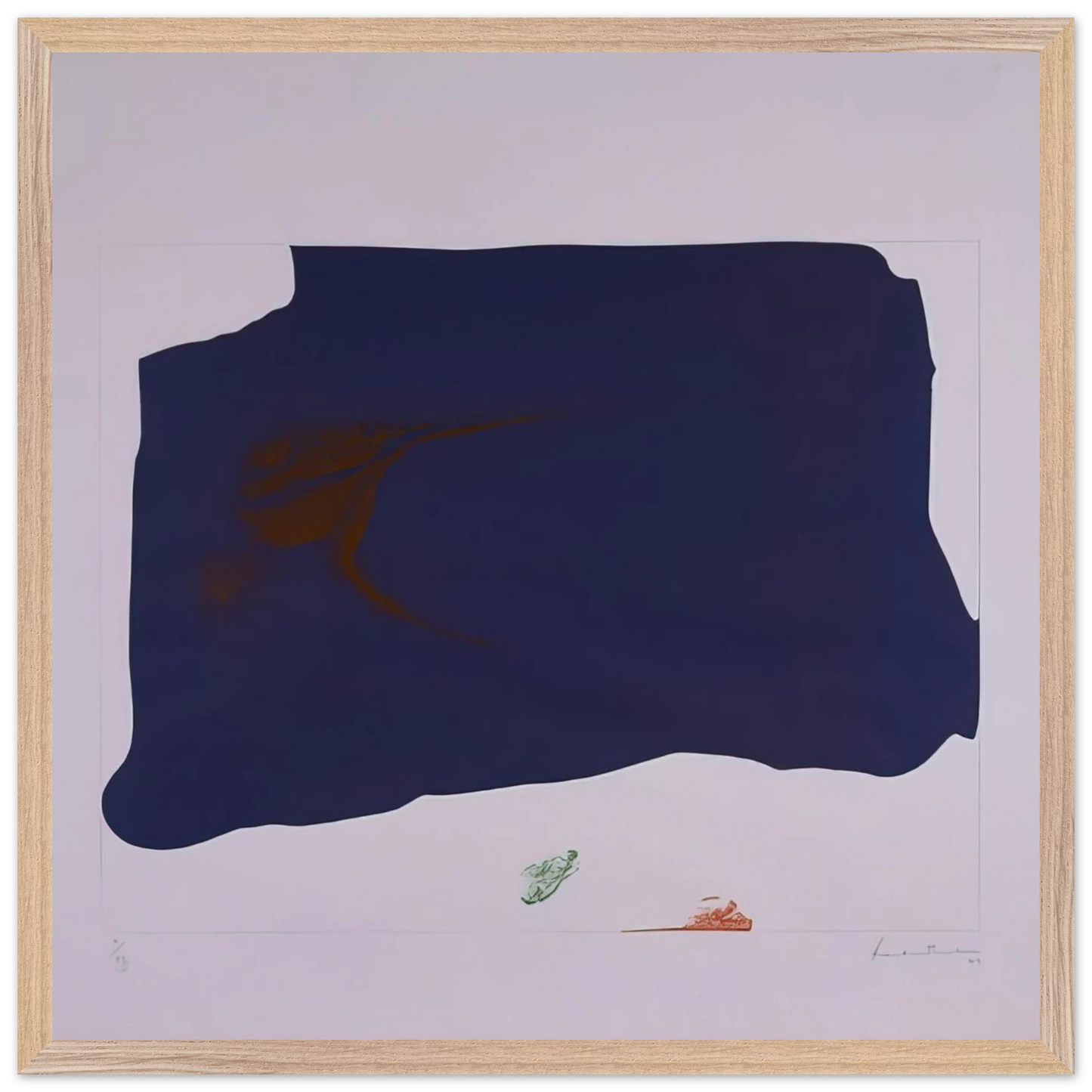 Helen Frankenthaler - Variation II on Mauve Corner - 1969 Wall art - 30x45 cm / 12x18 inches - Premium Wooden Framed Poster With Fine Art Paper-canvas - Wood frame