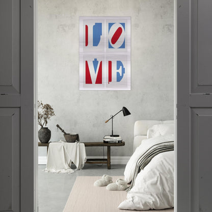 Four Panel Love - Robert Indiana Brushed Aluminum Print - 70x100 cm / 28x40 inches | Robert Indiana Aluminum Print | Robert Indiana Prints