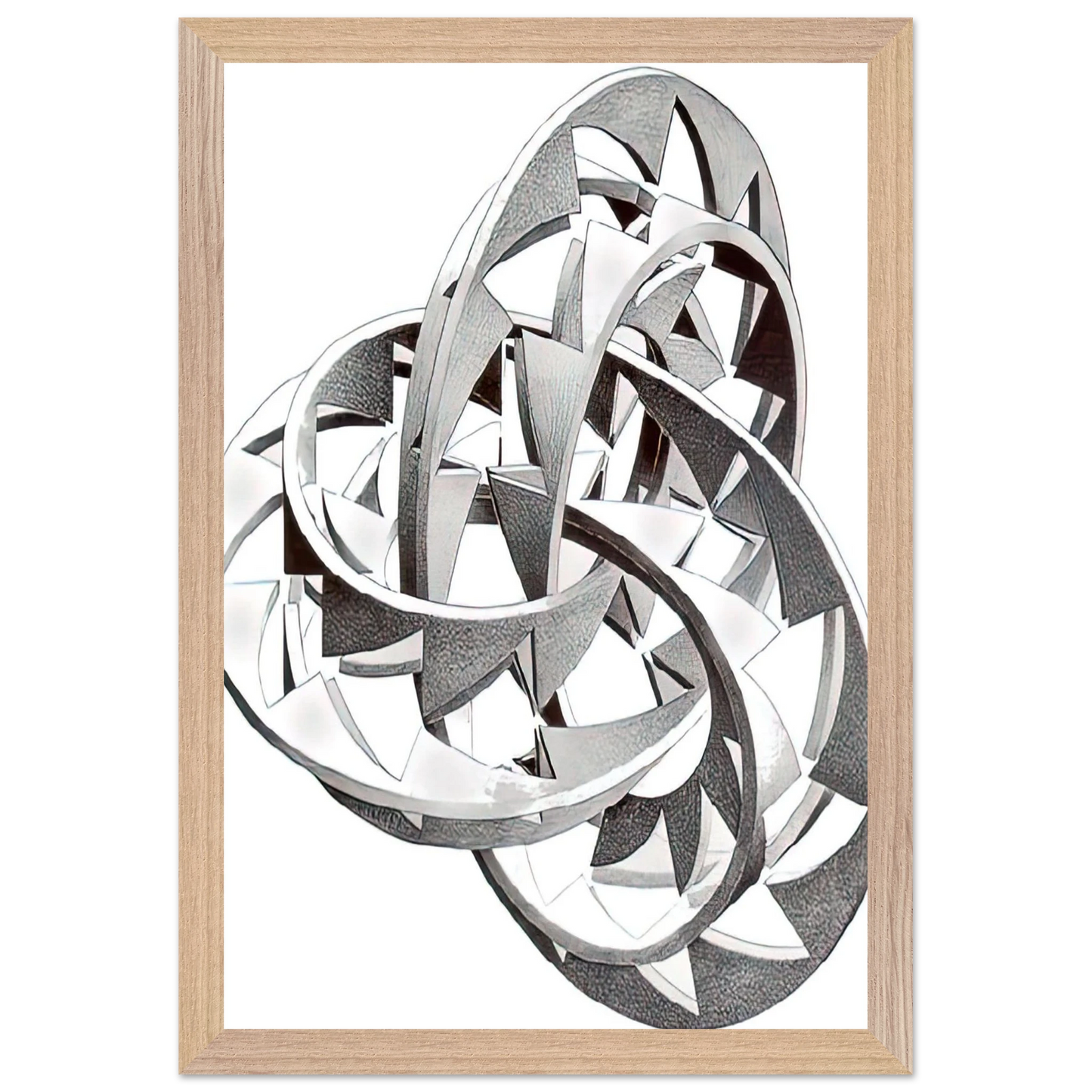 MC Escher - KNOT Wall Art - 60x80 cm / 24x32 inches - Premium Wooden Framed Poster With Fine Art Paper - Black frame