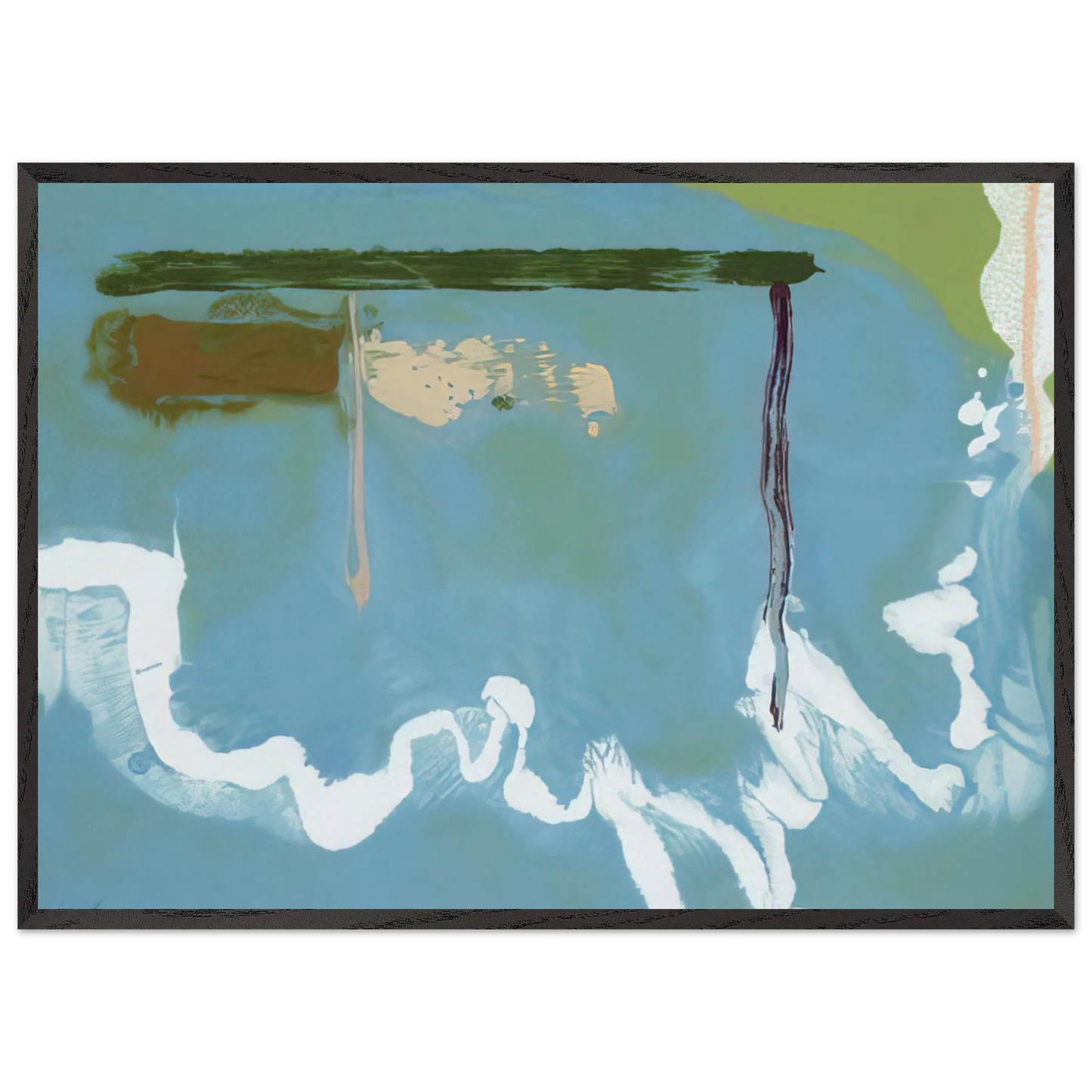 Helen Frankenthaler - Skywriting - 1997 Wall art - 20x25 cm / 8x10 inches - Premium Wooden Framed Poster With Fine Art Paper-canvas - White frame