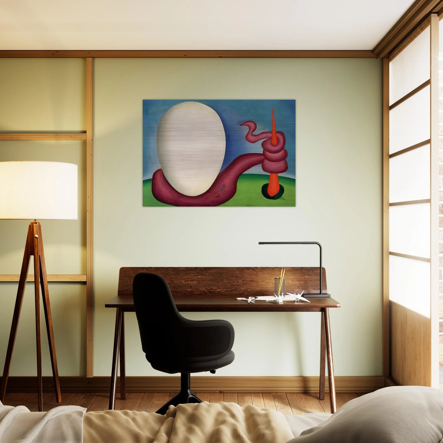 The Egg - Tarsila do Amaral Brushed Aluminum Print - 70x100 cm / 28x40 inches | Tarsila do Amaral Aluminum Print | Tarsila do Amaral Prints