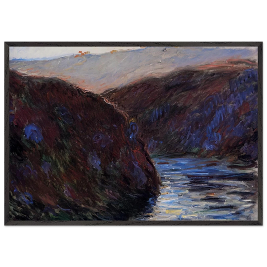 The Creuse Valley Evening Effect - claude monet 70x100 cm / 28x40 inches Framed Art Print – Black Wooden Frame