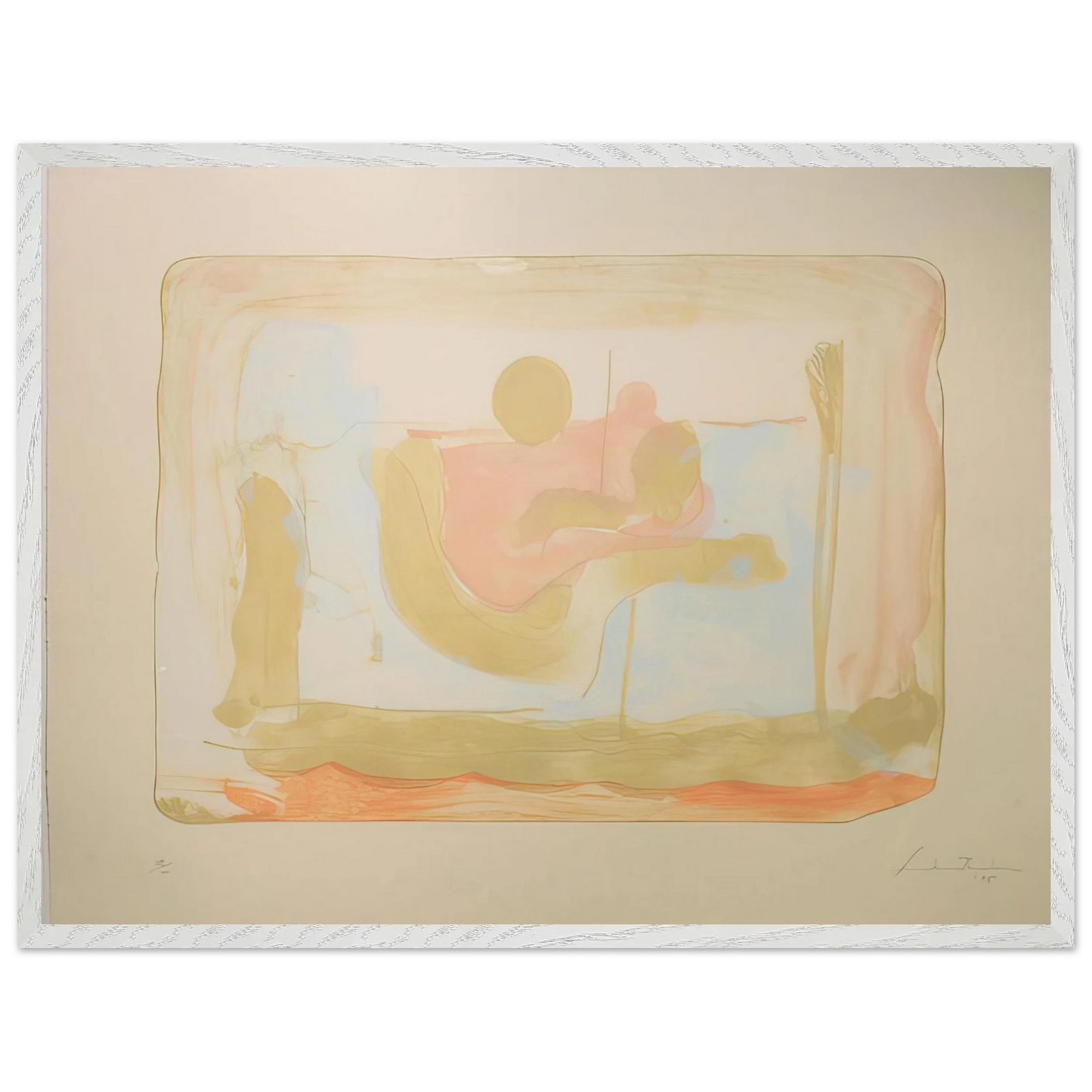 Helen Frankenthaler - Reflections I - 1995 Wall art - 27x35 cm / 11x14 inches - Premium Wooden Framed Poster With Fine Art Paper-canvas - Wood frame