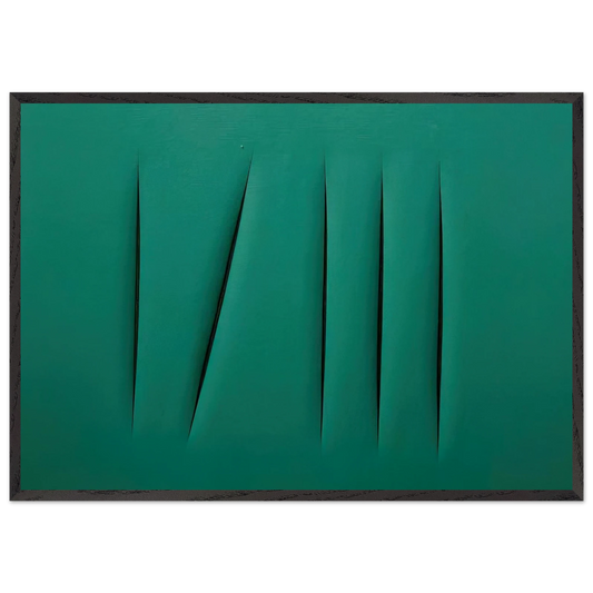 Concept Spatial - Lucio Fontana 70x100 cm / 28x40 inches Framed Art Print – Black Wooden Frame