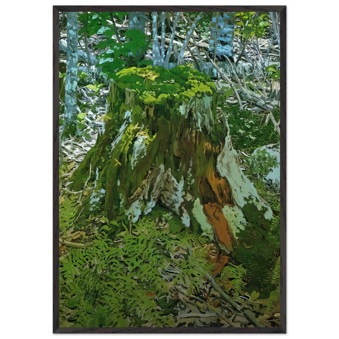 Stump - 2000 - Neil Welliver 70x100 cm / 28x40 inches Framed Art Print – Black Wooden Frame