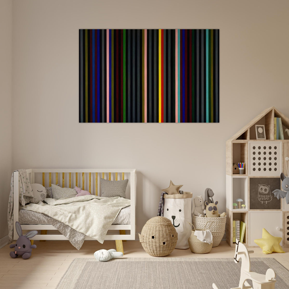 Black Grey Beat - 1964 - Gene Davis Art Prints - 100x150 cm / 40x60″ inches | Gene Davis Poster | Gene Davis Prints