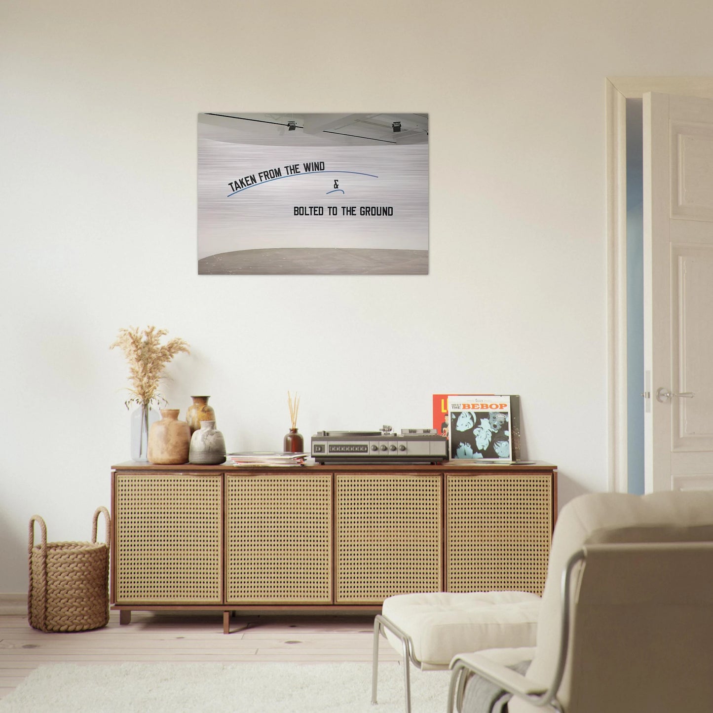 Taken From the Wind... - 2009 - Lawrence Weiner Brushed Aluminum Print - 70x100 cm / 28x40 inches | Lawrence Weiner Aluminum Print | Lawrence Weiner Prints