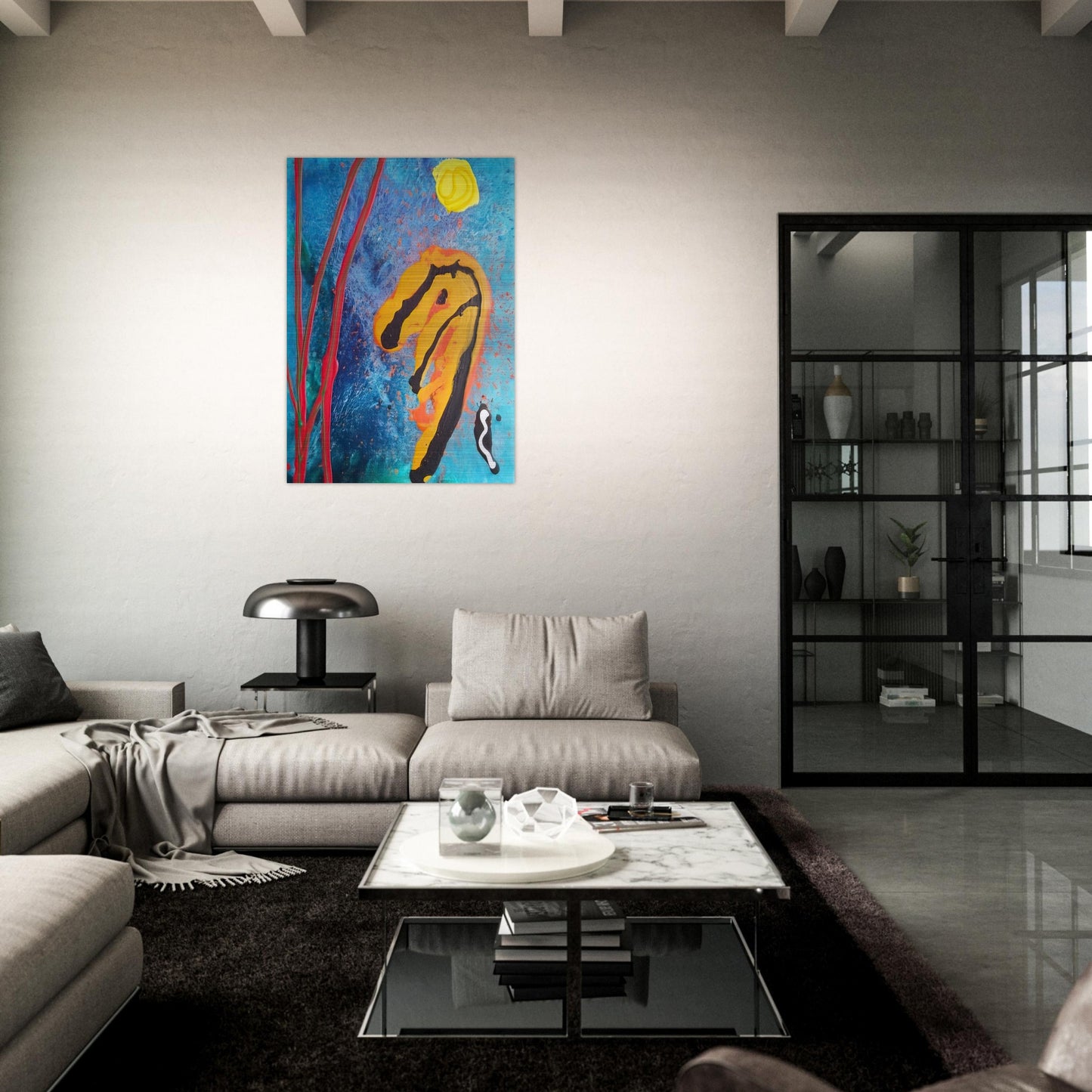 Sky Ritual - 2002 - John Hoyland Brushed Aluminum Print - 70x100 cm / 28x40 inches | John Hoyland Aluminum Print | John Hoyland Prints