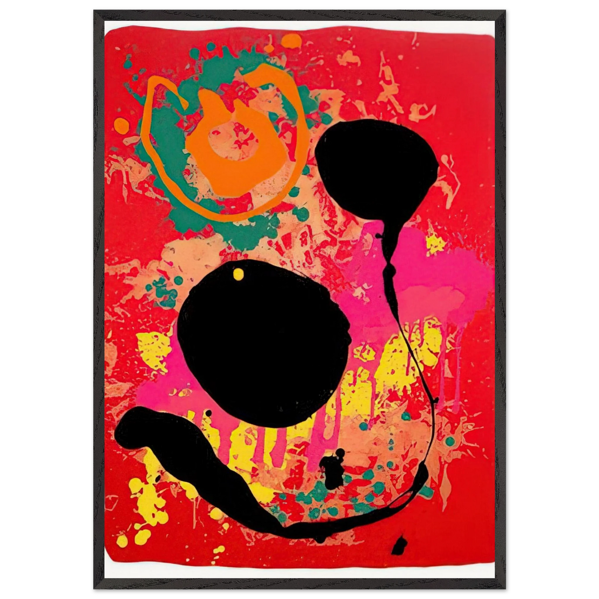 Untitled - 2008 - John Hoyland 70x100 cm / 28x40 inches Framed Art Print – Black Wooden Frame