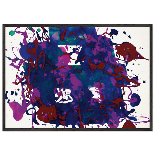 Untitled  SFP94-75  SFF 1749  - Sam Francis 70x100 cm / 28x40 inches Framed Art Print – Black Wooden Frame