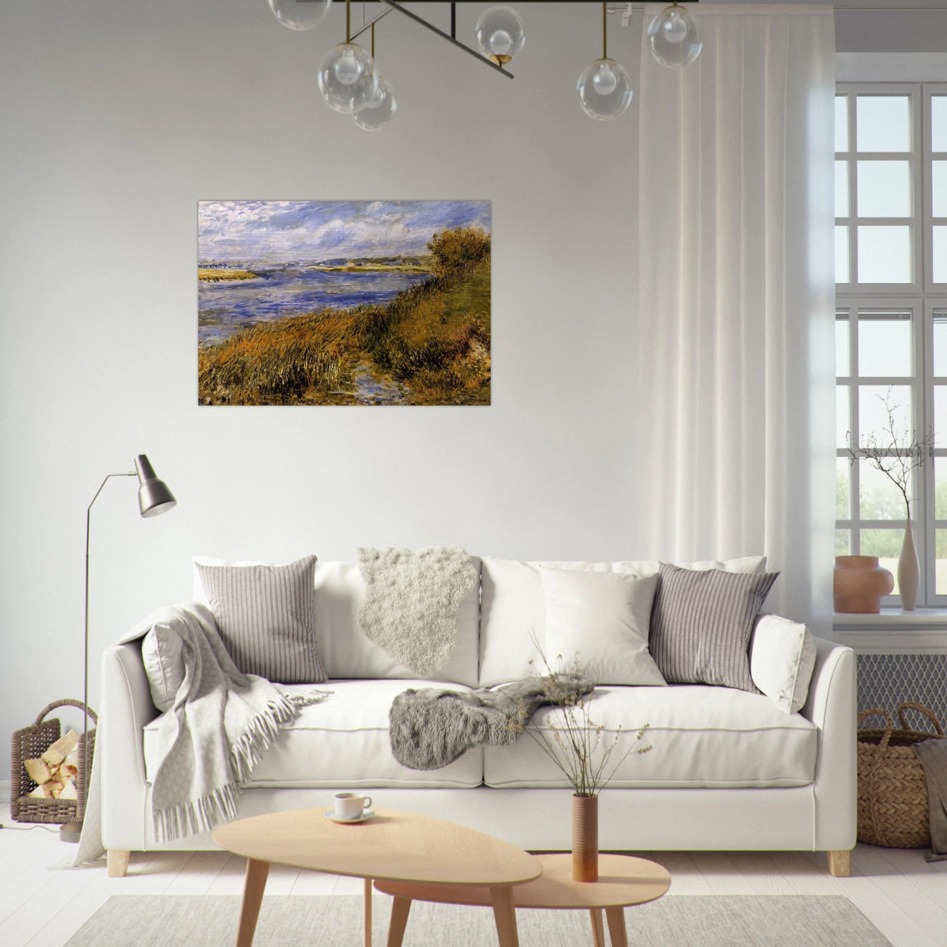 The Banks of the Seine at Champrosay - Pierre-Auguste Renoir Brushed Aluminum Print - 70x100 cm / 28x40 inches | Pierre-Auguste Renoir Aluminum Print | Pierre-Auguste Renoir Prints