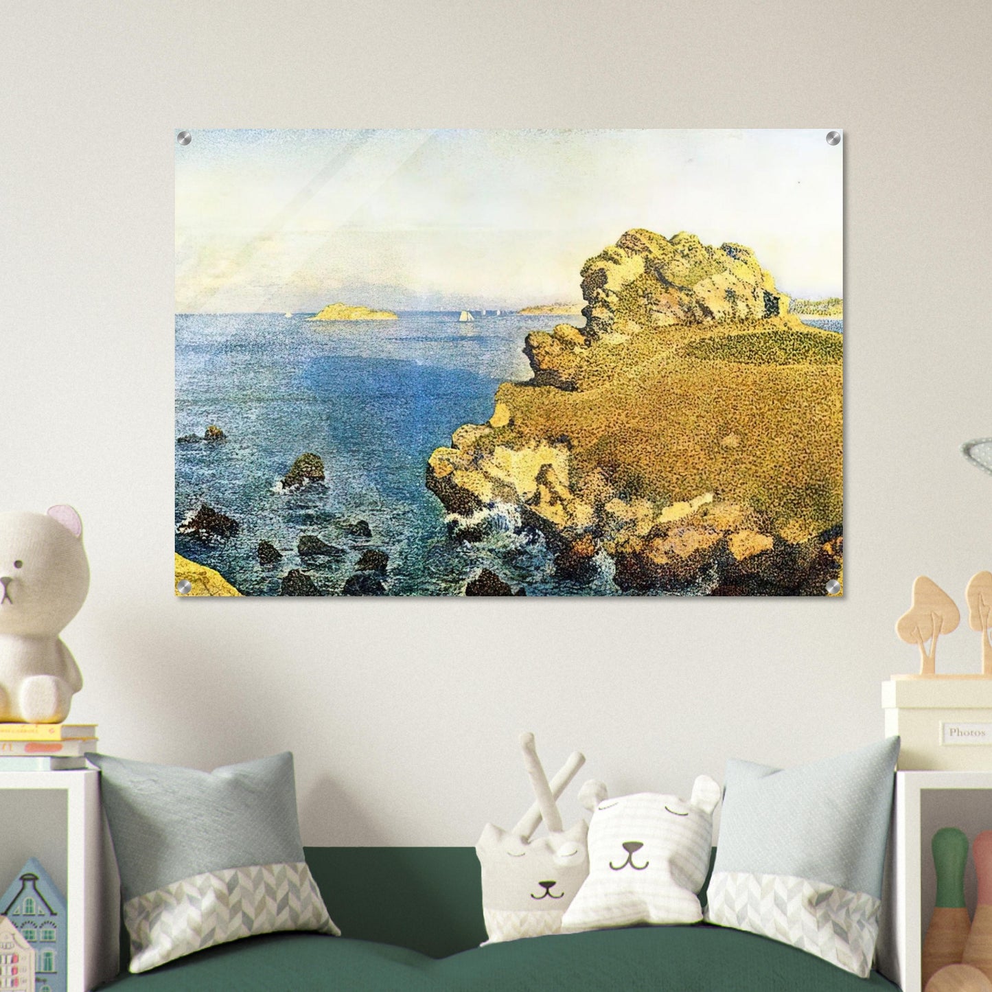 THE POINTE DE PER KIRIDEC AT ROSCOFF - Theo van Rysselberghe Acrylic Print - 70x100 cm / 28x40″ inches