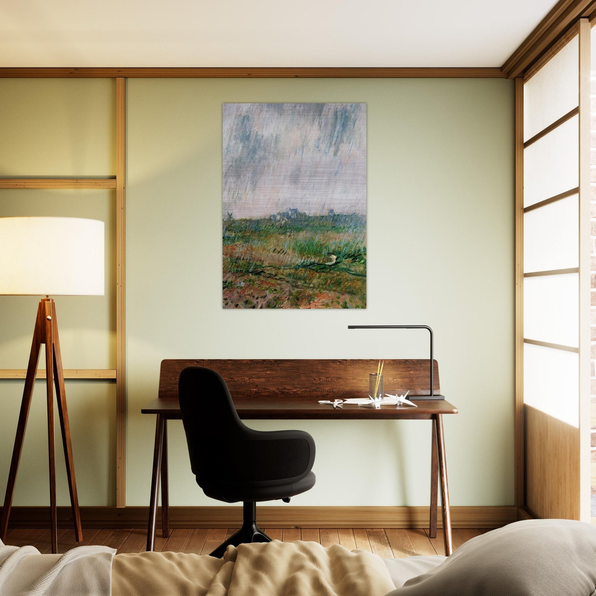 Rain in Belle-Ile - claude monet Brushed Aluminum Print - 70x100 cm / 28x40 inches | claude monet Aluminum Print | claude monet Prints