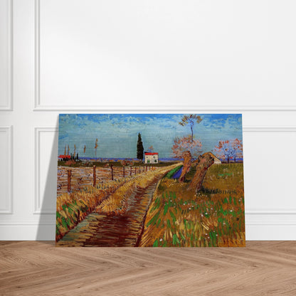 Path Through a Field with Willows - Vincent van Gogh Brushed Aluminum Print - 70x100 cm / 28x40 inches | Vincent van Gogh Aluminum Print | Vincent van Gogh Prints