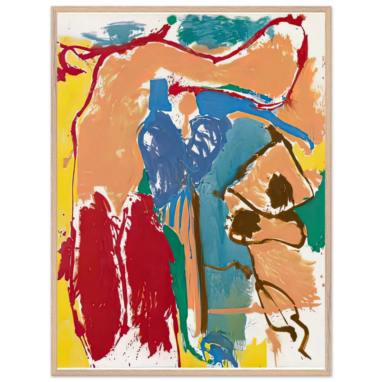 Helen Frankenthaler - Mediterranean Thoughts, 1960- Wall Art - 30x40 cm / 12x16 inches - Premium Wooden Framed Poster With Fine Art Paper-canvas - Black frame