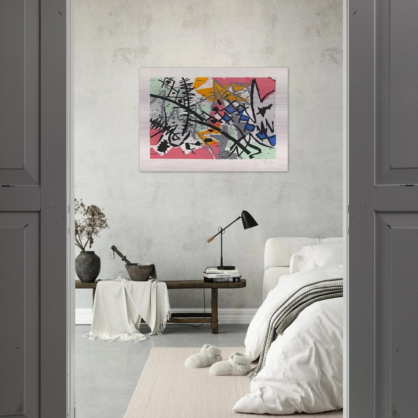 Farbholzschnitt 1952-4 - 1952 - Ernst Wilhelm Nay Brushed Aluminum Print - 70x100 cm / 28x40 inches | Ernst Wilhelm Nay Aluminum Print | Ernst Wilhelm Nay Prints