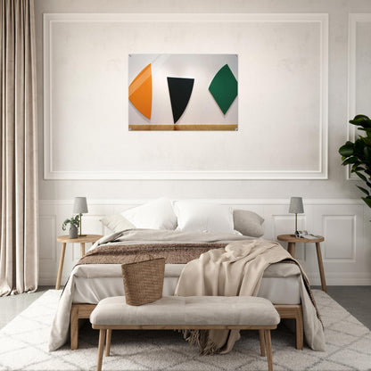 Three Panels. Orange, Dark Gray, Green - Ellsworth Kelly Acrylic Print - 70x100 cm / 28x40″ inches | Ellsworth Kelly Wall Art | Ellsworth Kelly Prints