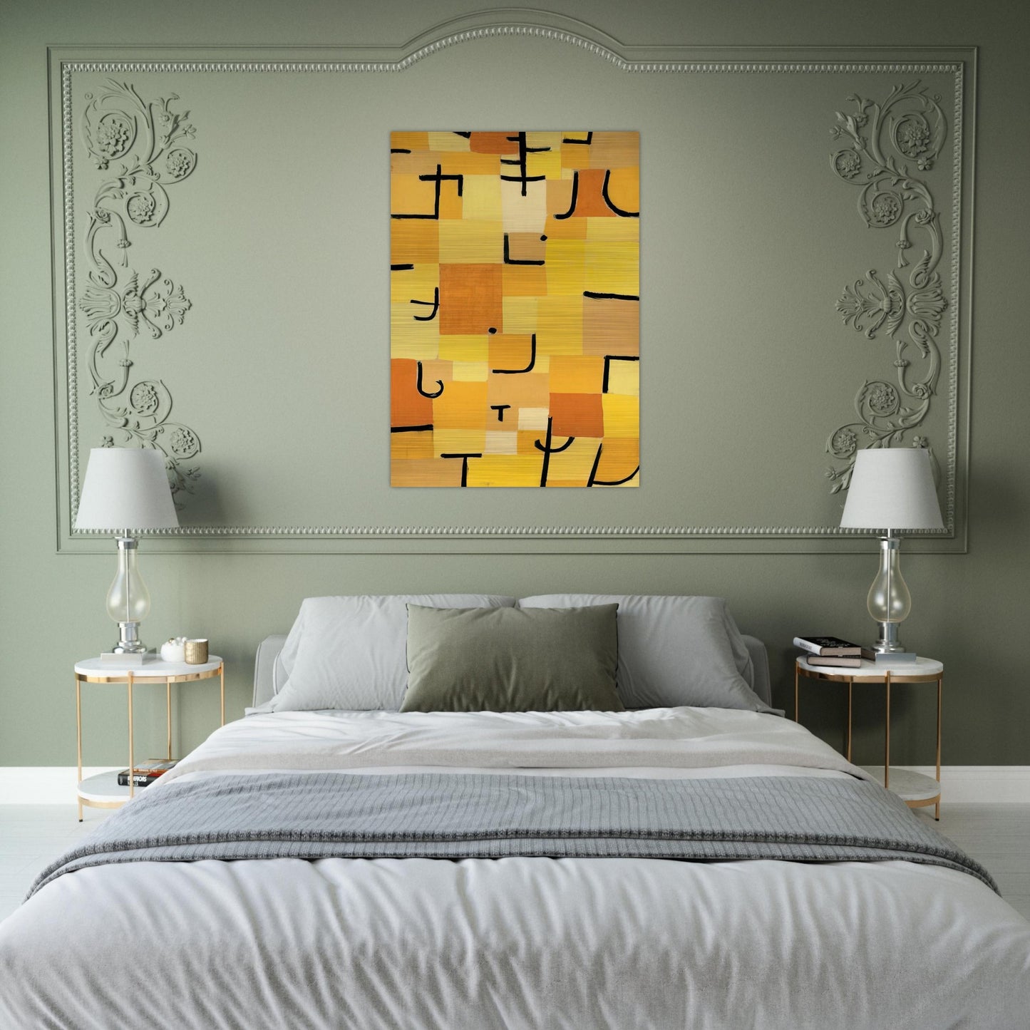 CHARACTERS IN YELLOW 1937 - Paul Klee Brushed Aluminum Print - 70x100 cm / 28x40 inches | Paul Klee Aluminum Print | Paul Klee Prints