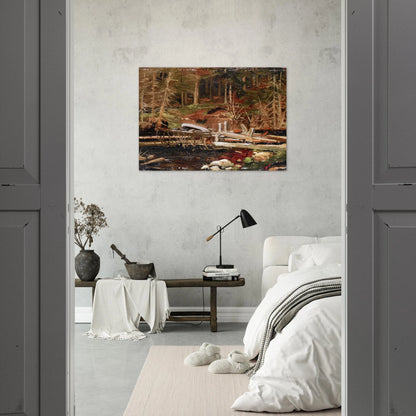 OLD LUMBER DAM ALGONQUIN PARK 1912 - Tom Thomson Brushed Aluminum Print - 70x100 cm / 28x40 inches | Tom Thomson Aluminum Print | Tom Thomson Prints