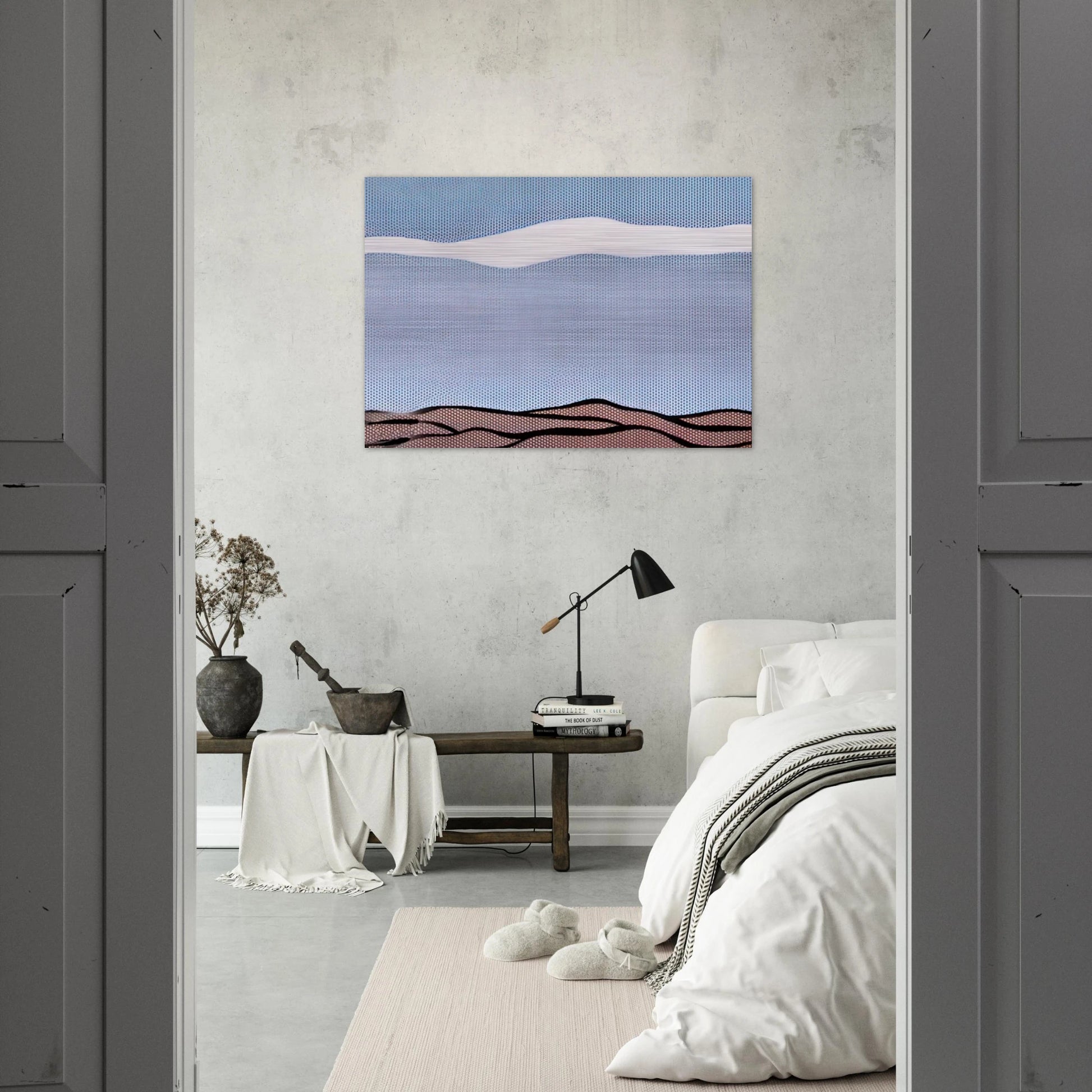 LANDSCAPE 1964 - Roy Lichtenstein Brushed Aluminum Print - 70x100 cm / 28x40 inches | Roy Lichtenstein Aluminum Print | Roy Lichtenstein Prints