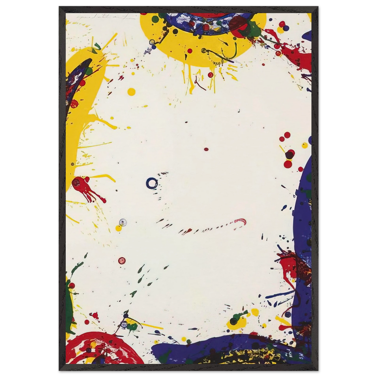 Upper Yellow II  Lembark L73  - Sam Francis 70x100 cm / 28x40 inches Framed Art Print – Black Wooden Frame