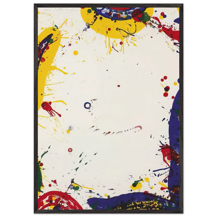 Upper Yellow II  Lembark L73  - Sam Francis 70x100 cm / 28x40 inches Framed Art Print – Black Wooden Frame