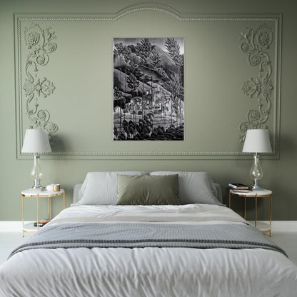 ALFEDENA ABRUZZI - MC Escher Brushed Aluminum Print - 70x100 cm / 28x40 inches | MC Escher Aluminum Print | MC Escher Prints