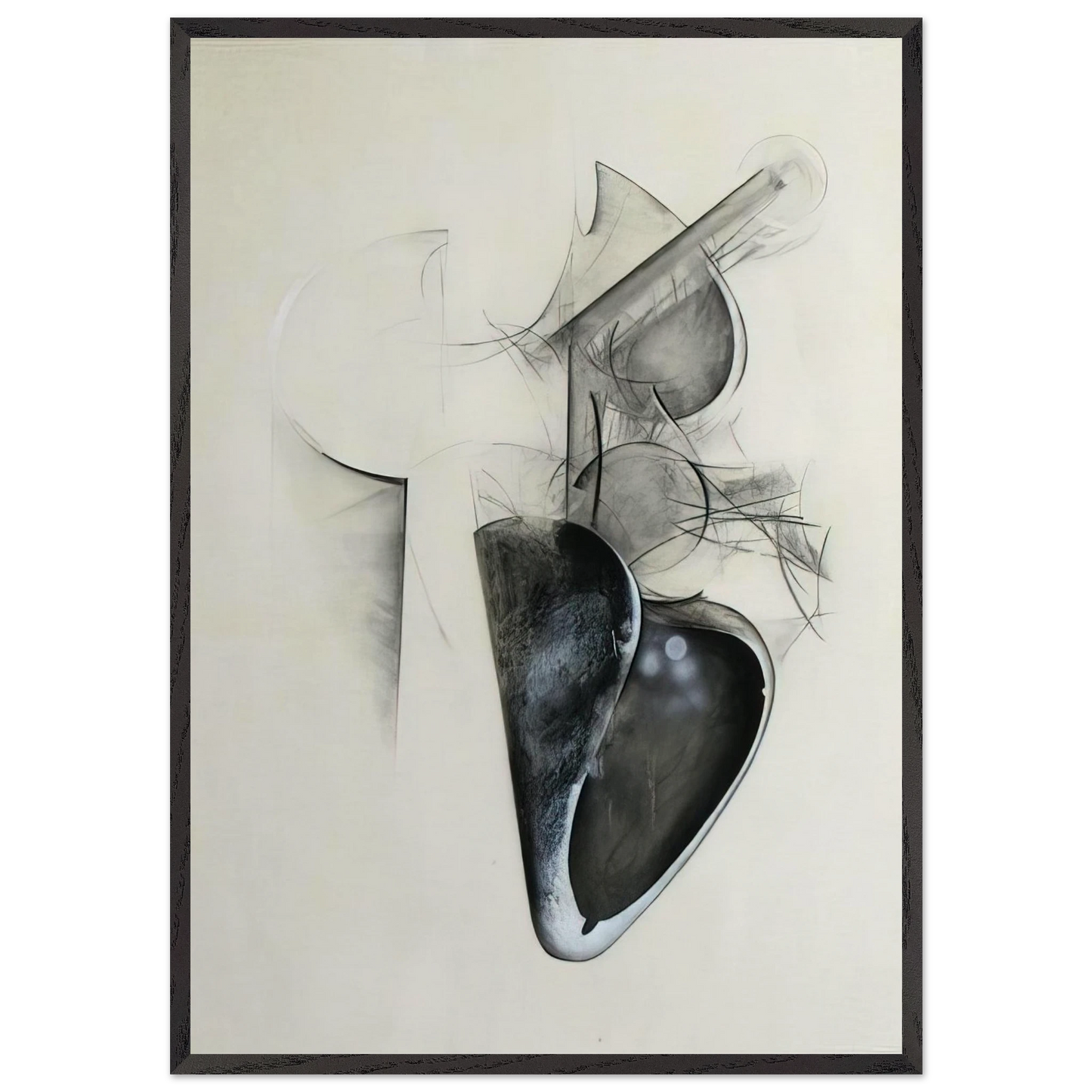 Jay DeFeoBIGUntitled Shoetree series - Jay DeFeo 70x100 cm / 28x40 inches Framed Art Print – Black Wooden Frame