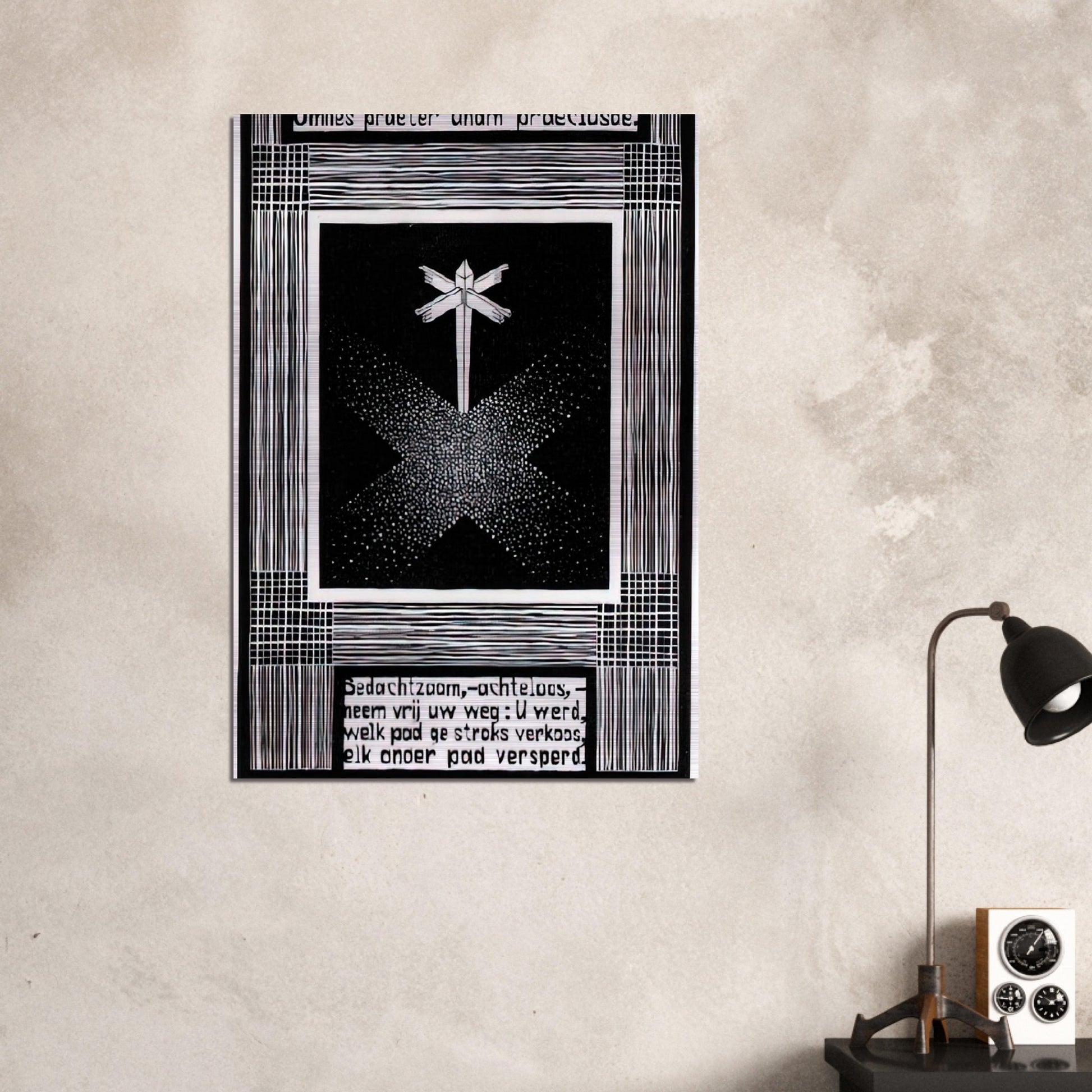 EMBLEMATA SIGNPOST - MC Escher Brushed Aluminum Print - 70x100 cm / 28x40 inches | MC Escher Aluminum Print | MC Escher Prints