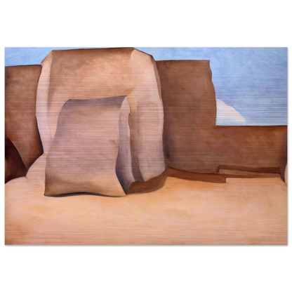 Ranchos Church, New Mexico - Georgia O'Keeffe Brushed Aluminum Print - 70x100 cm / 28x40 inches | Georgia O'Keeffe Aluminum Print | Georgia O'Keeffe Prints