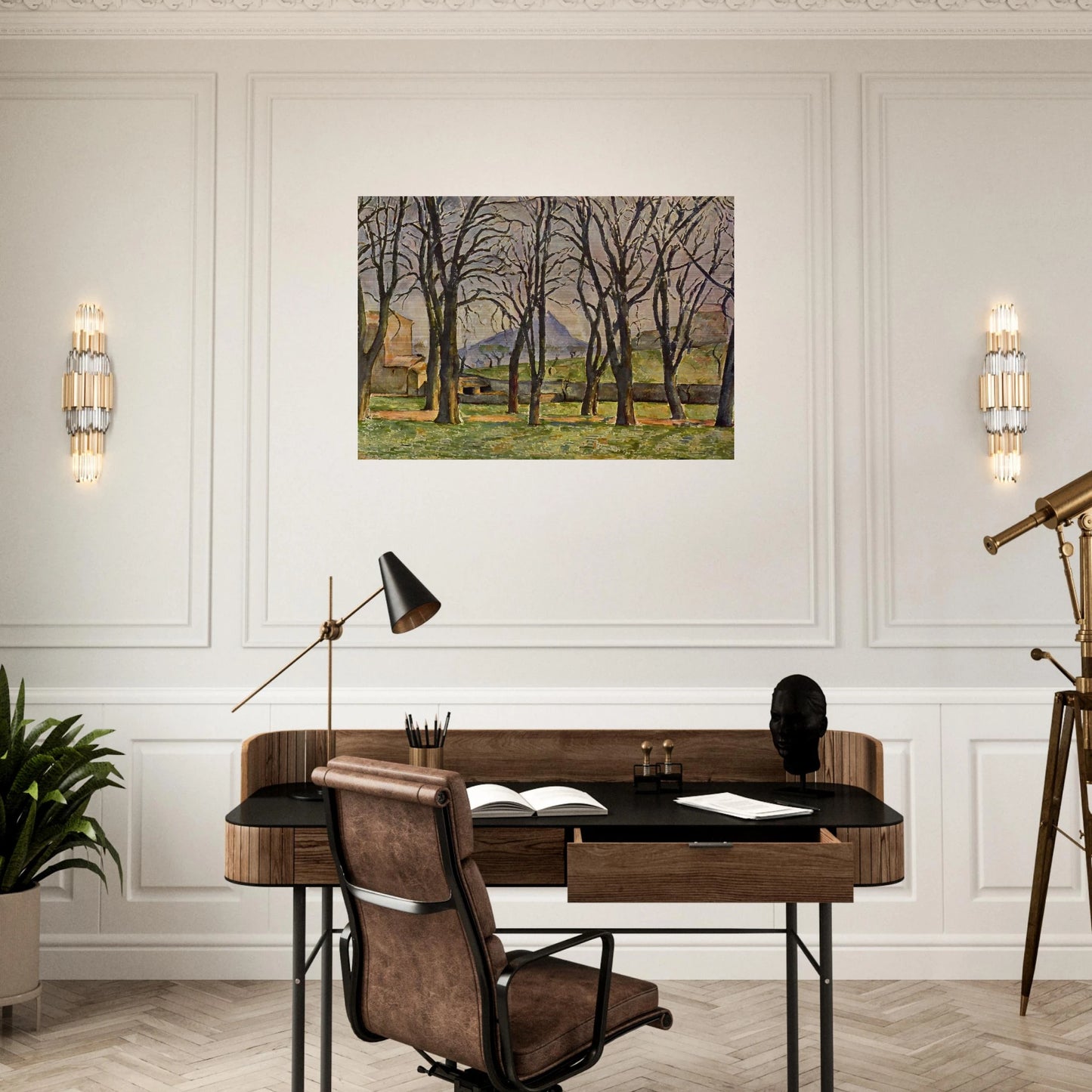 Chestnut Trees at the Jas de Bouffan - Paul Cézanne Brushed Aluminum Print - 70x100 cm / 28x40 inches | Paul Cézanne Aluminum Print | Paul Cézanne Prints