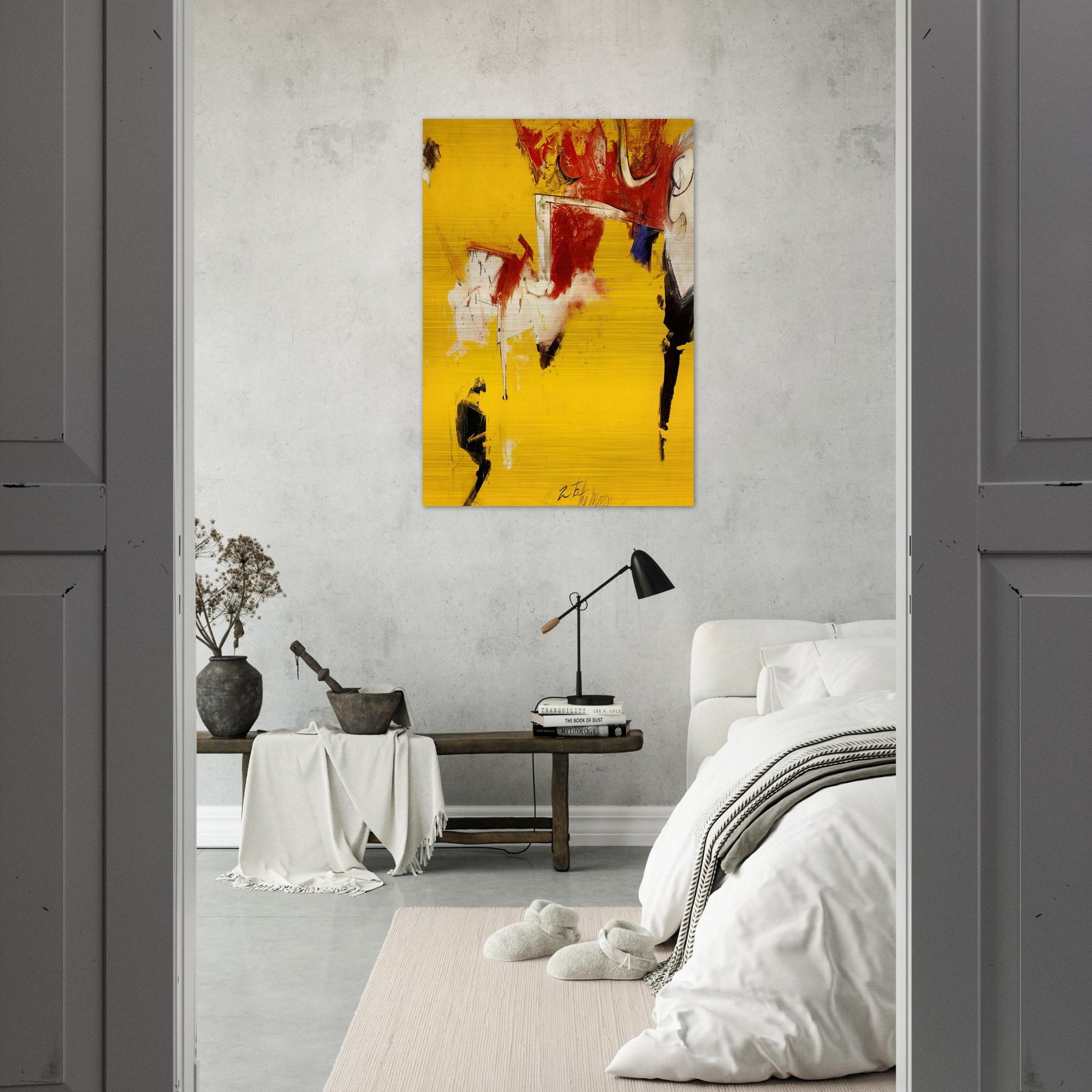 2 to the Moon - 1961 - Hassel Smith Brushed Aluminum Print - 70x100 cm / 28x40 inches | Hassel Smith Aluminum Print | Hassel Smith Prints