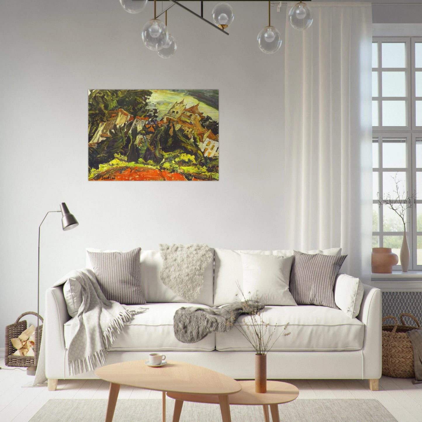 HOUSES AT CERET - Chaim Soutine Brushed Aluminum Print - 70x100 cm / 28x40 inches | Chaim Soutine Aluminum Print | Chaim Soutine Prints