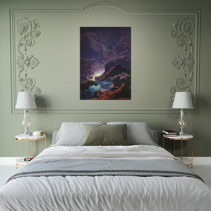 Moonlight - Maxfield Parrish Brushed Aluminum Print - 70x100 cm / 28x40 inches | Maxfield Parrish Aluminum Print | Maxfield Parrish Prints