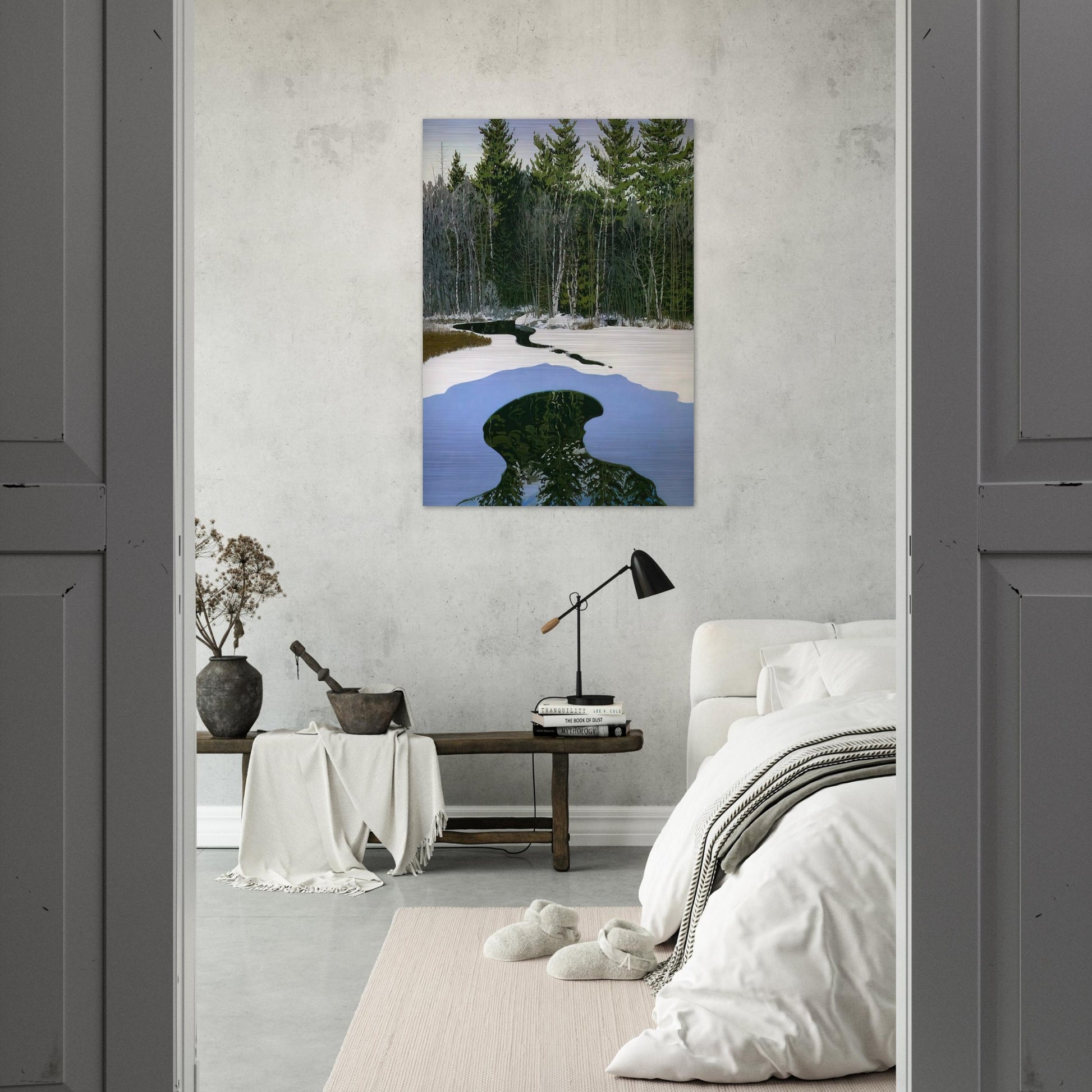 Pond Pass - Contemporary Realism - Neil Welliver Brushed Aluminum Print - 70x100 cm / 28x40 inches | Neil Welliver Aluminum Print | Neil Welliver Prints