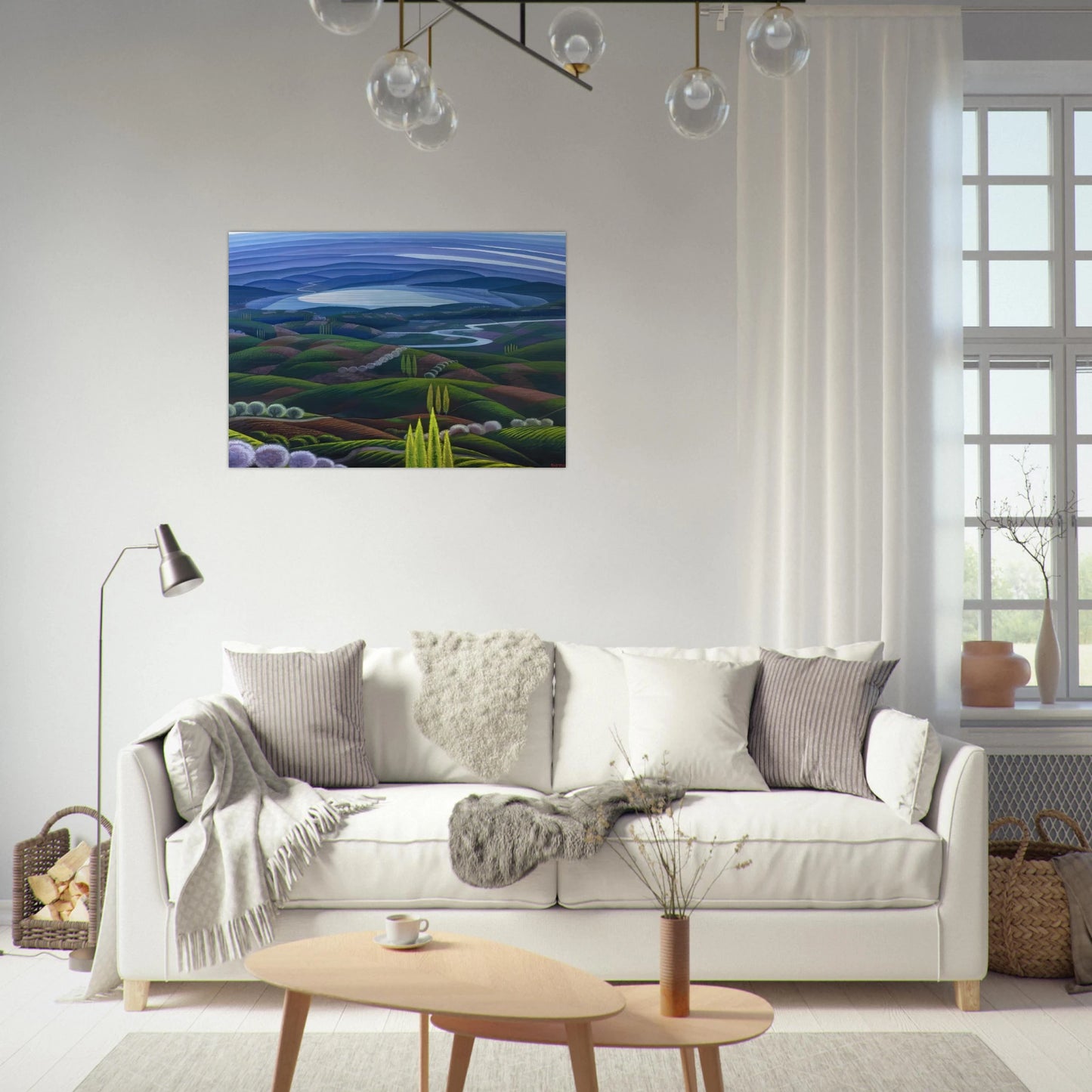 Umbria primavera - 1945 - Gerardo Dottori Brushed Aluminum Print - 70x100 cm / 28x40 inches | Gerardo Dottori Aluminum Print | Gerardo Dottori Prints