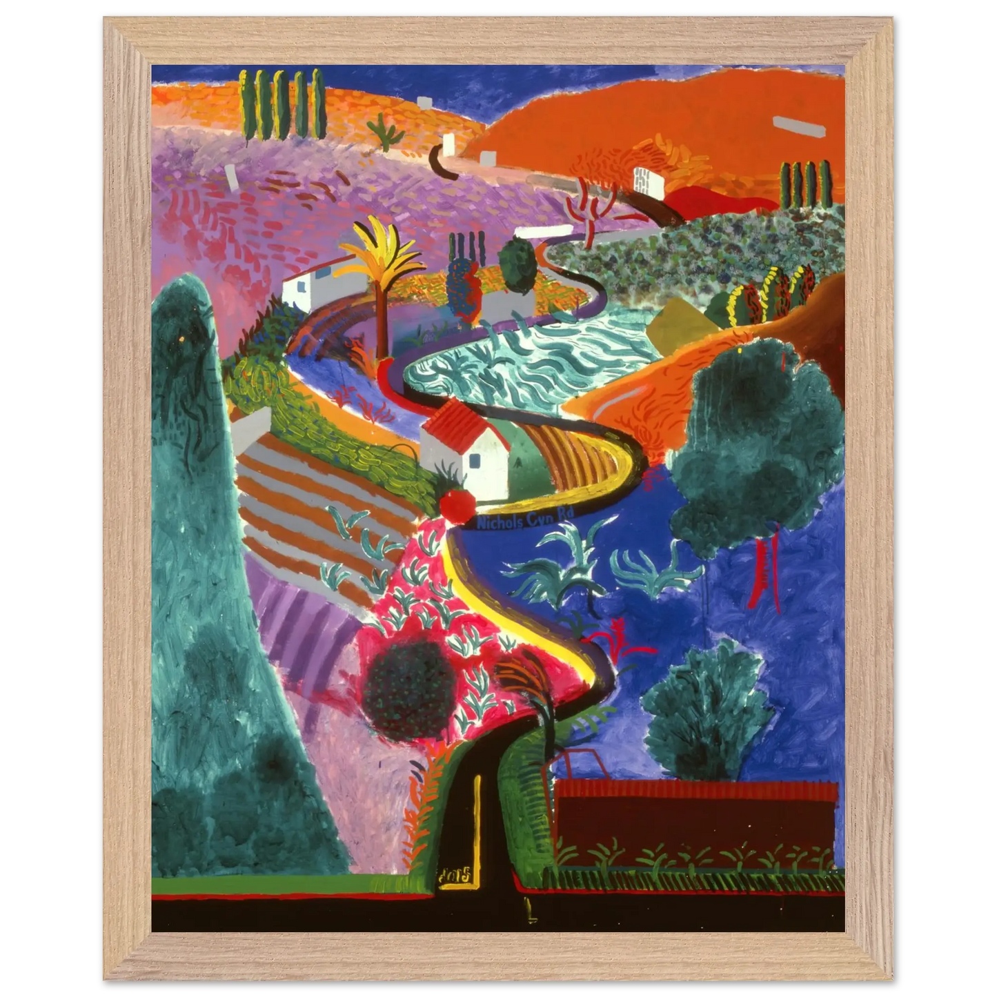 David Hockney - David Hockney Wall art - 70x100 cm / 28x40 inches - Premium Wooden Framed Poster With Fine Art Paper - Wood frame