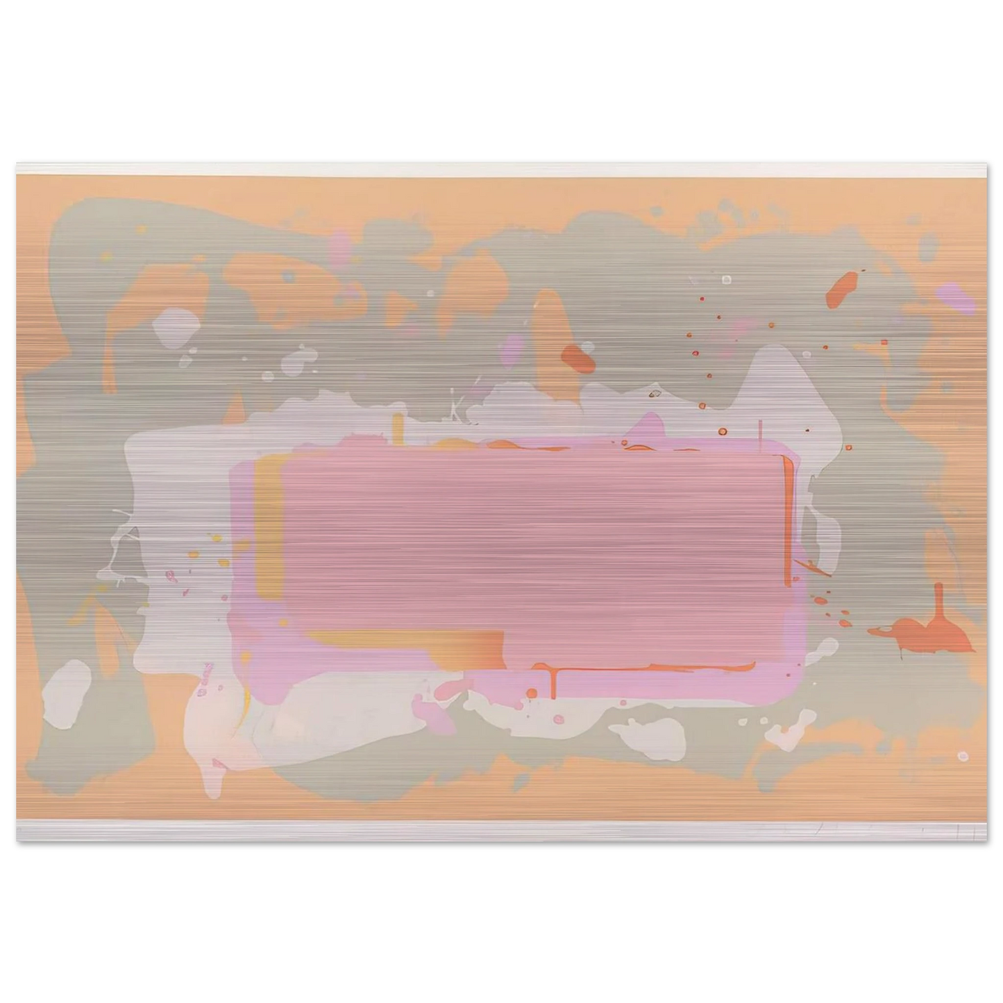 Yellow and Pink - 1971 - John Hoyland Brushed Aluminum Print - 70x100 cm / 28x40 inches | John Hoyland Aluminum Print | John Hoyland Prints