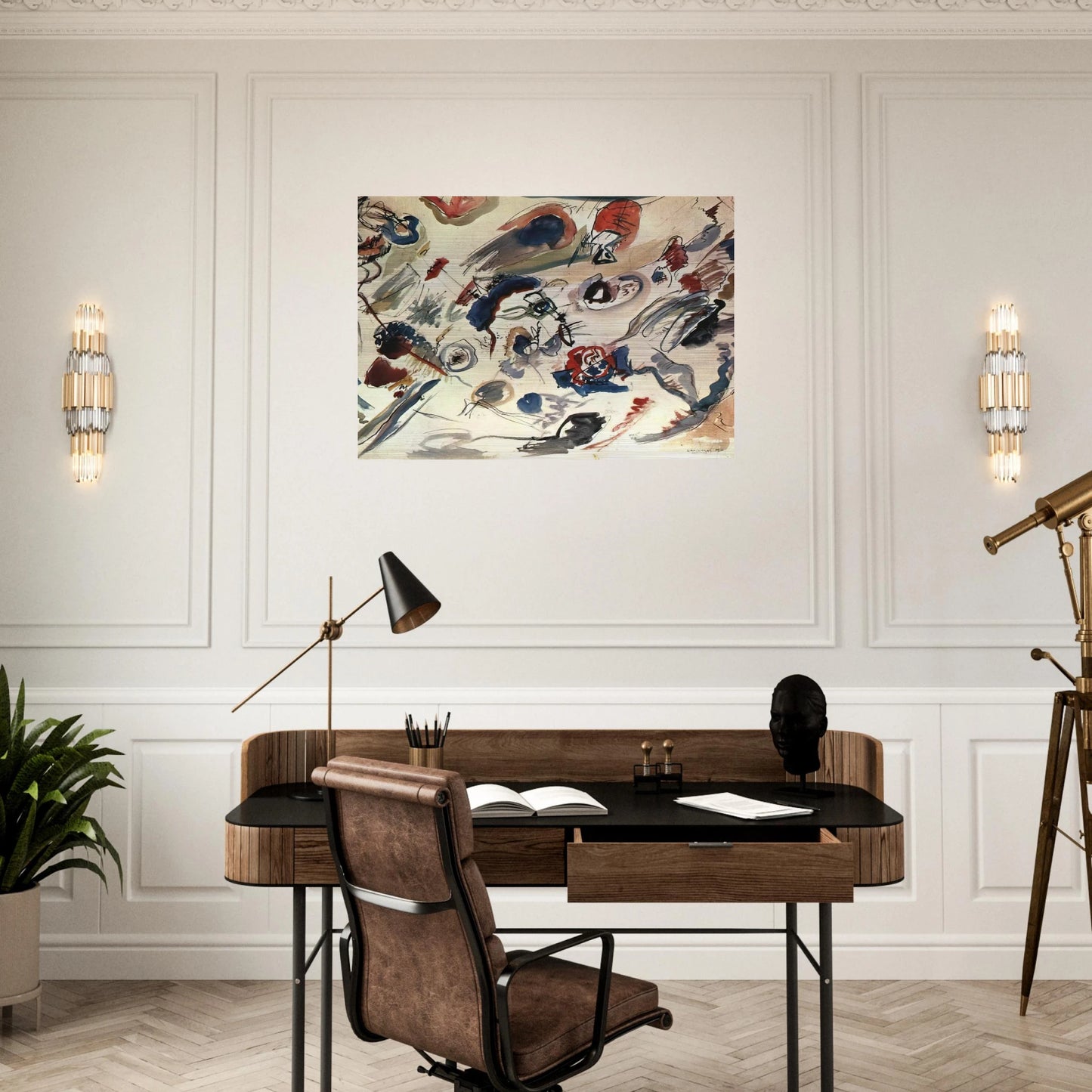 FIRST ABSTRACT WATERCOLOR 1910 - Wassily Kandinsky Brushed Aluminum Print - 70x100 cm / 28x40 inches | Wassily Kandinsky Aluminum Print | Wassily Kandinsky Prints