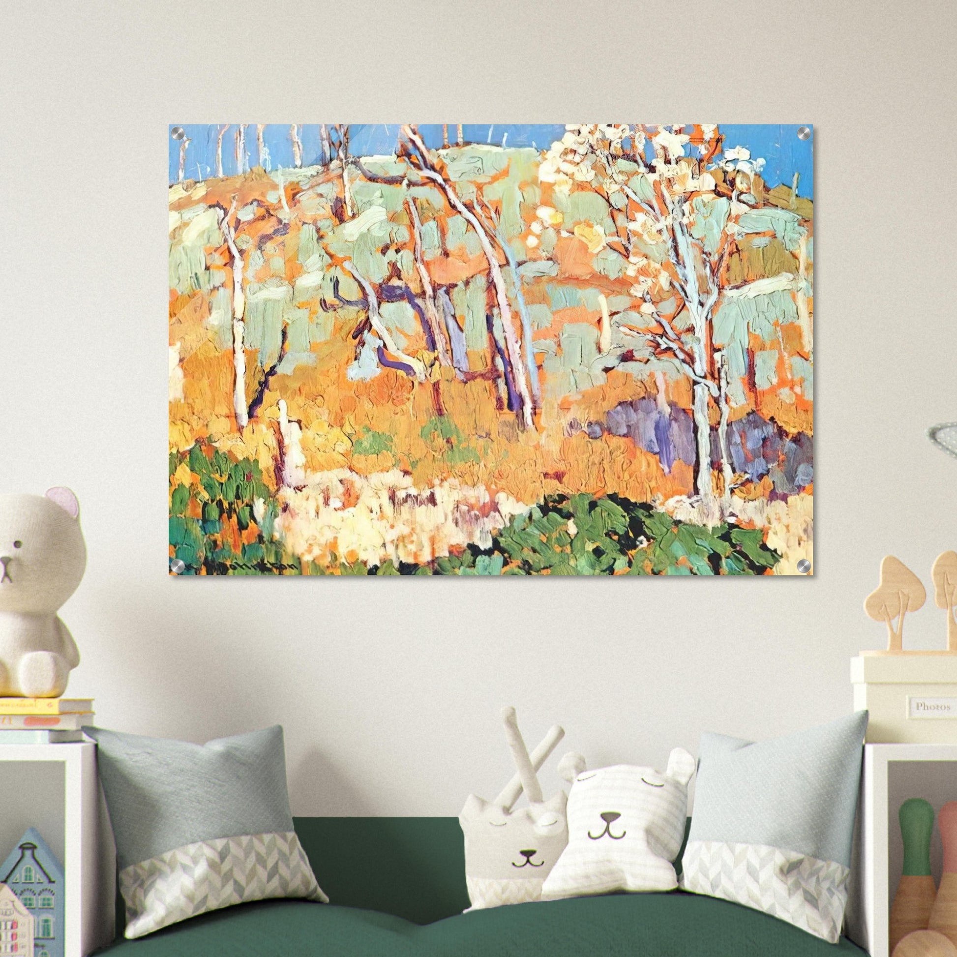 Patterned Hillside - 1918 - Frank Johnston Acrylic Print - 70x100 cm / 28x40″ inches