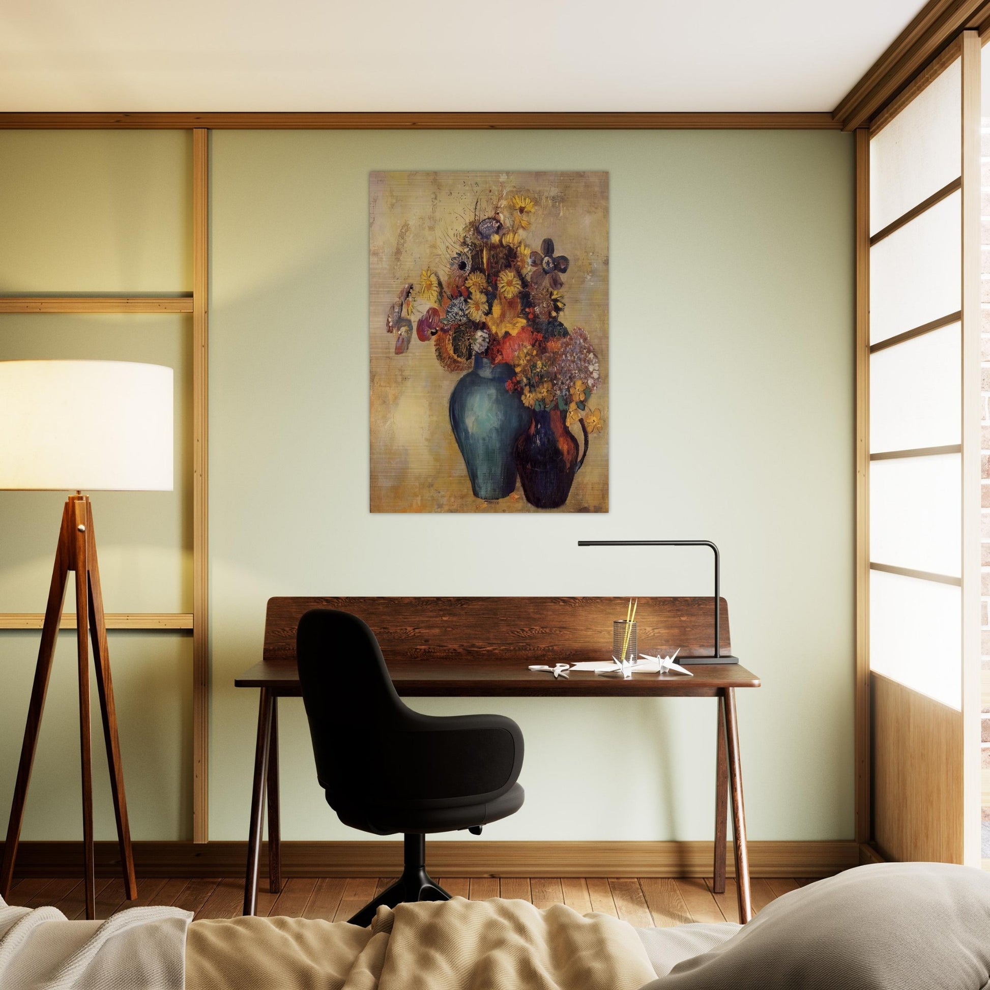 FLOWERS 1 - Odilon Redon Brushed Aluminum Print - 70x100 cm / 28x40 inches | Odilon Redon Aluminum Print | Odilon Redon Prints