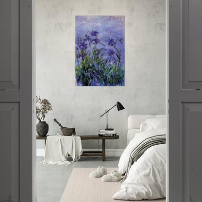 Lilac Irises - claude monet Brushed Aluminum Print - 70x100 cm / 28x40 inches | claude monet Aluminum Print | claude monet Prints