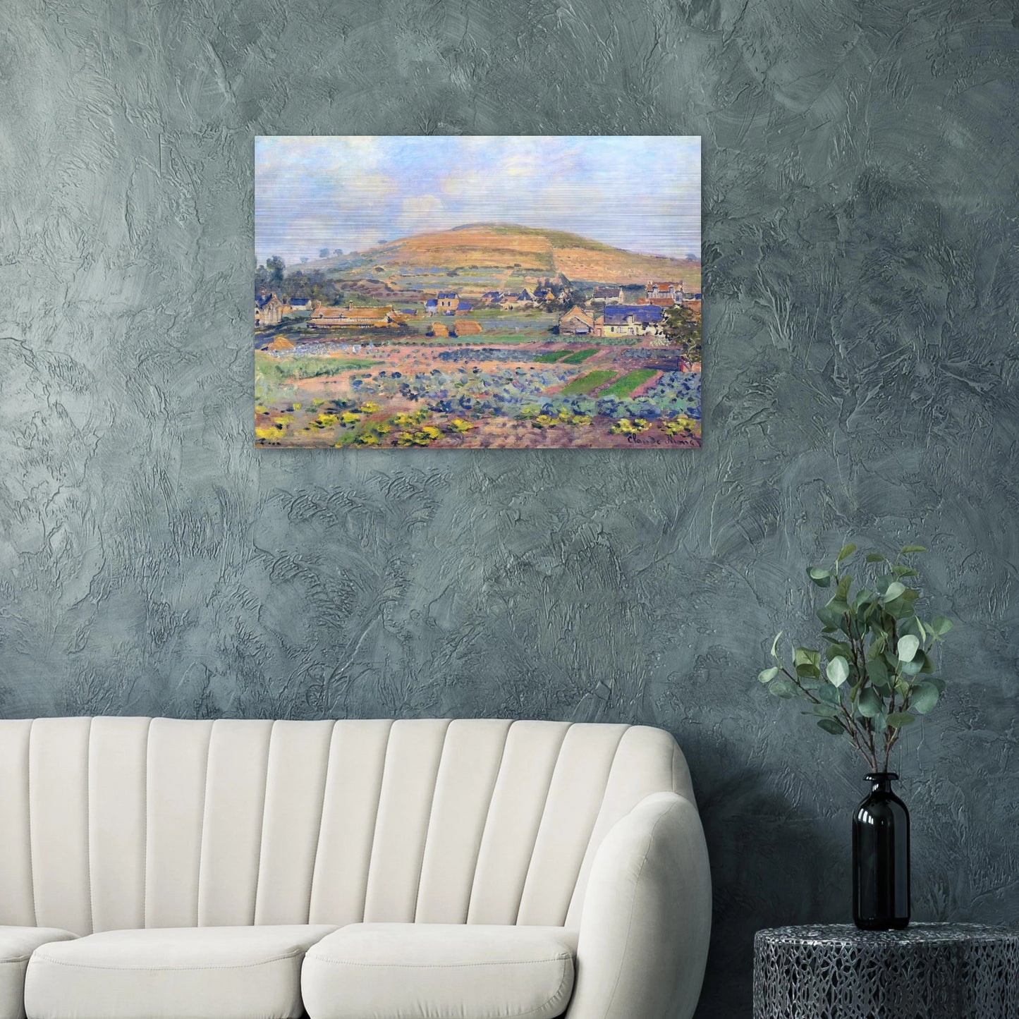 The Mount Riboudet in Rouen at Spring - claude monet Brushed Aluminum Print - 70x100 cm / 28x40 inches | claude monet Aluminum Print | claude monet Prints