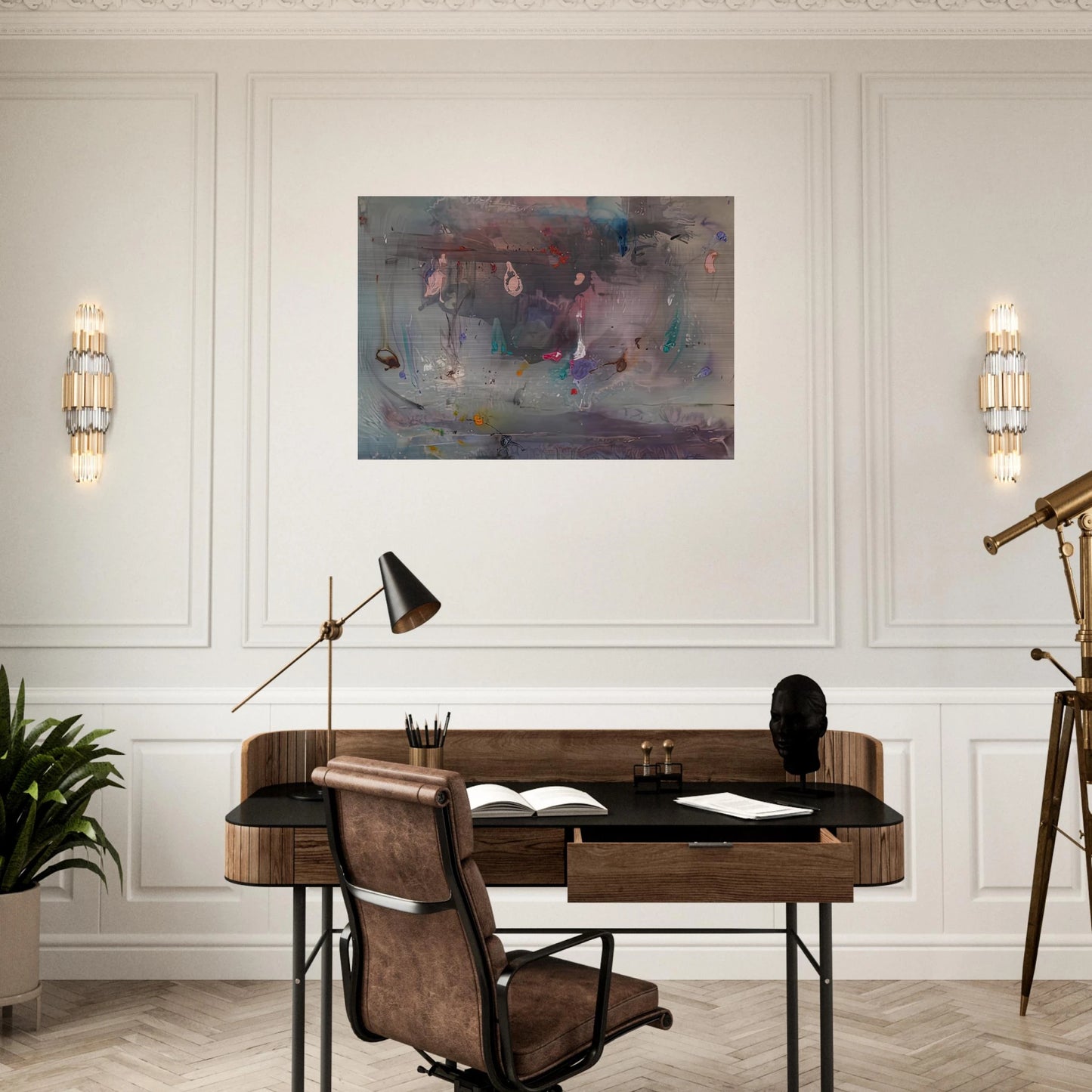 Grey Fireworks, 1982- - Helen Frankenthaler Brushed Aluminum Print - 70x100 cm / 28x40 inches | Helen Frankenthaler Aluminum Print | Helen Frankenthaler Prints