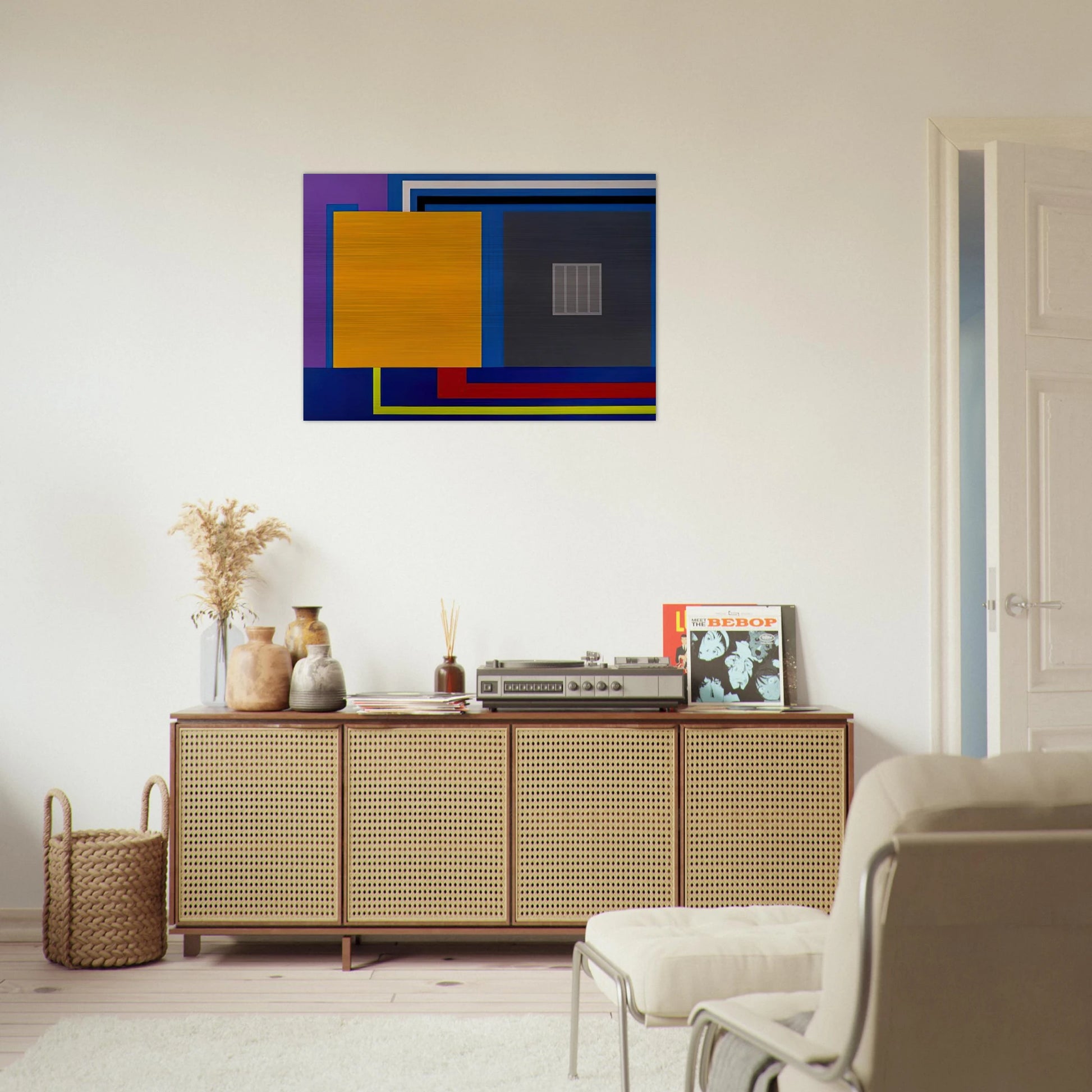 A Perfect World - 1993 - Peter Halley Brushed Aluminum Print - 70x100 cm / 28x40 inches | Peter Halley Aluminum Print | Peter Halley Prints