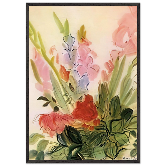 GLADIOLI 1942 - Raoul Dufy 70x100 cm / 28x40 inches Framed Art Print – Black Wooden Frame