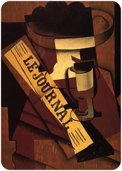 FRUIT DISH GLASS AND NEWSPAPER 1916 By Juan Gris Pack of 10 Post Cards | Juan Gris Post Cards | A6 (10.5 x 14.8 cm) - 4.1 x 5.8 inches