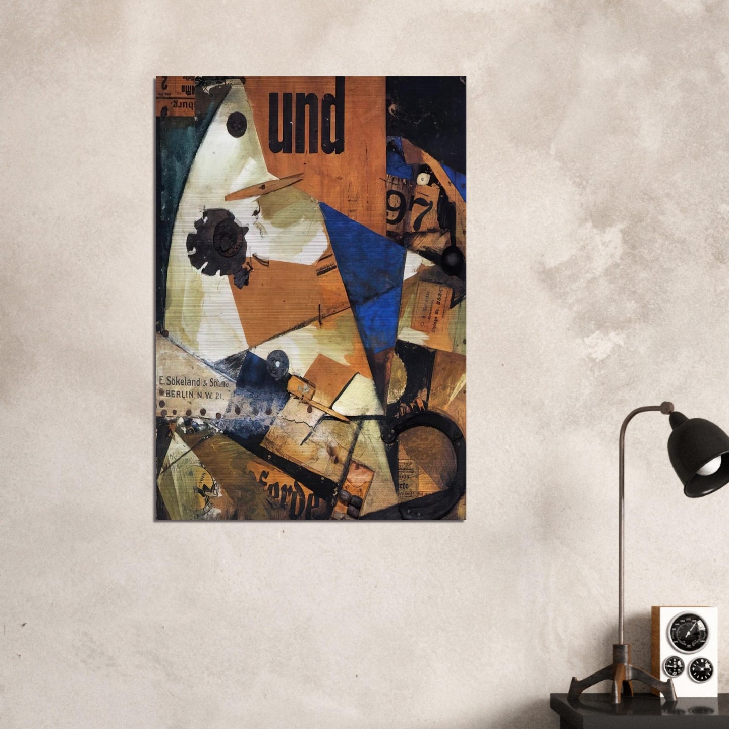 THE AND PICTURE 1919 - Kurt Schwitters Brushed Aluminum Print - 70x100 cm / 28x40 inches | Kurt Schwitters Aluminum Print | Kurt Schwitters Prints