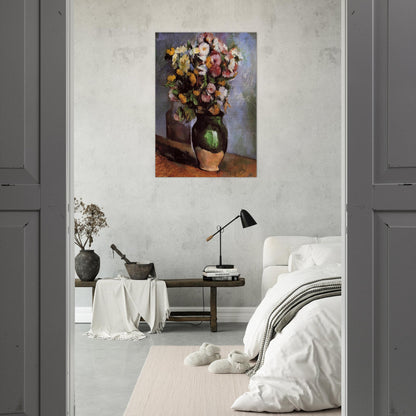 Flowers in an Olive Jar - Paul Cézanne Brushed Aluminum Print - 70x100 cm / 28x40 inches | Paul Cézanne Aluminum Print | Paul Cézanne Prints