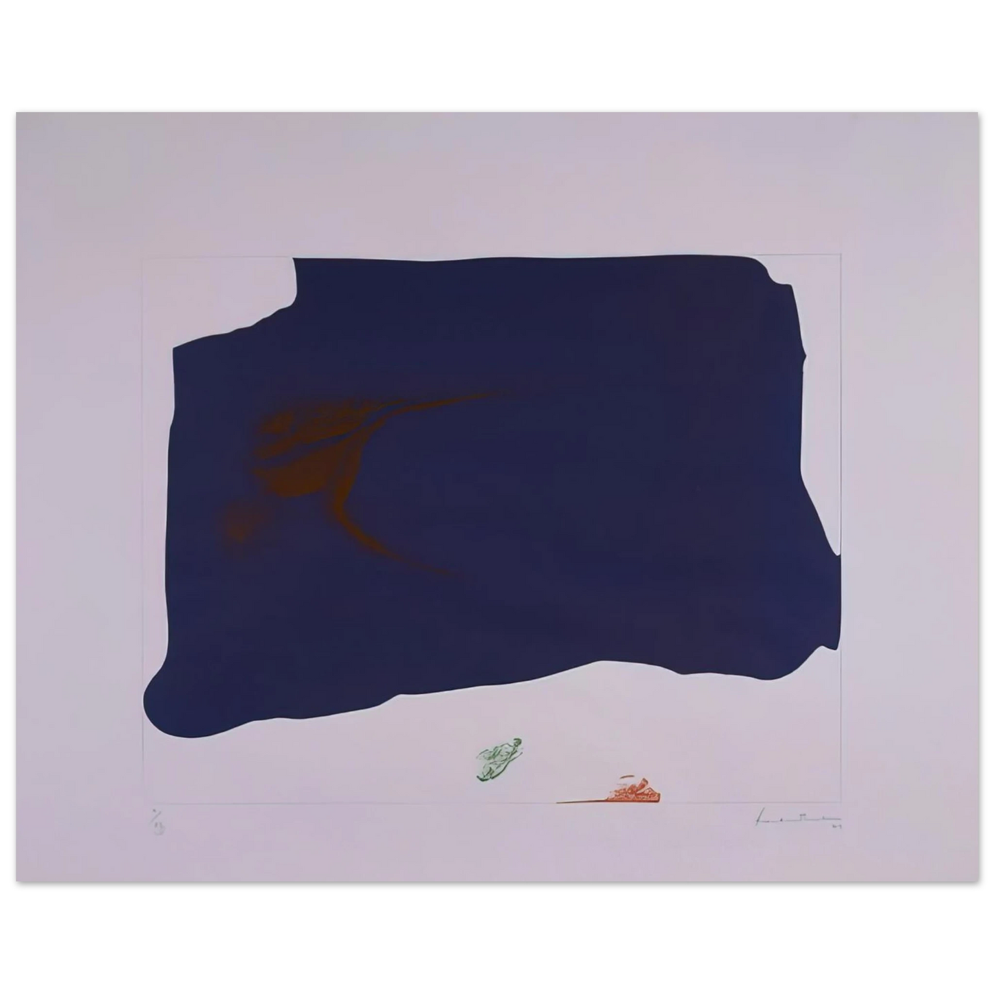 Helen Frankenthaler - Variation II on Mauve Corner - 1969 Wall art - 50x70 cm / 20x28 inches - Premium Wooden Framed Poster With Fine Art Paper-canvas - White frame